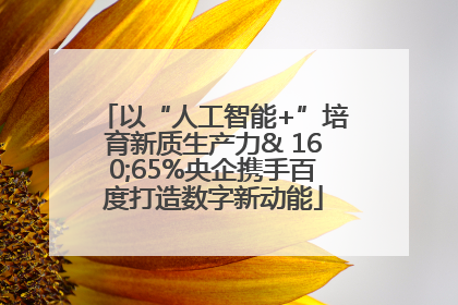 以“人工智能+”培育新质生产力& 160;65%央企携手百度打造数字新动能