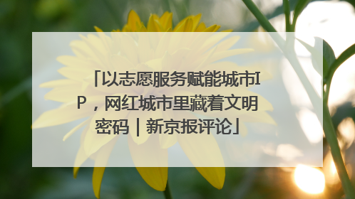 以志愿服务赋能城市IP，网红城市里藏着文明密码｜新京报评论