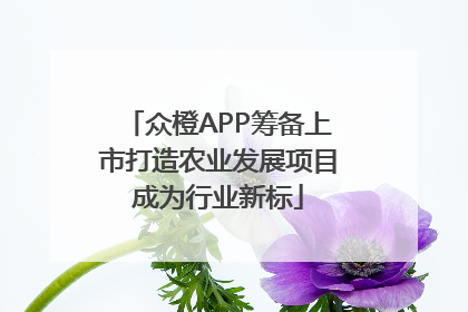 众橙APP筹备上市打造农业发展项目成为行业新标