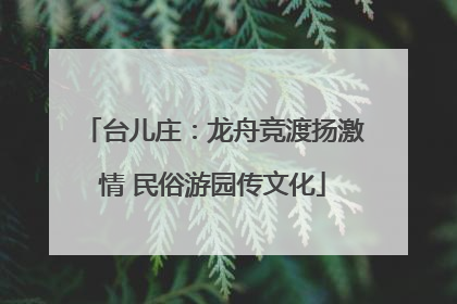 台儿庄：龙舟竞渡扬激情 民俗游园传文化