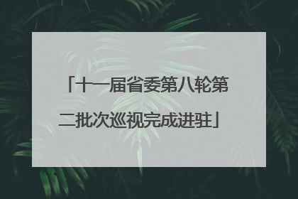 十一届省委第八轮第二批次巡视完成进驻
