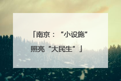 南京：“小设施”照亮“大民生”