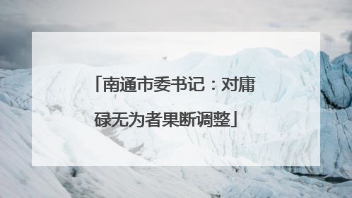 南通市委书记：对庸碌无为者果断调整