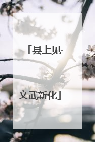 县上见·文武新化