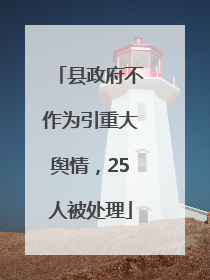 县政府不作为引重大舆情，25人被处理