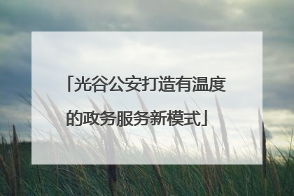 光谷公安打造有温度的政务服务新模式