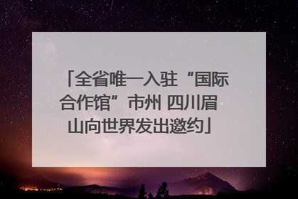 全省唯一入驻“国际合作馆”市州 四川眉山向世界发出邀约