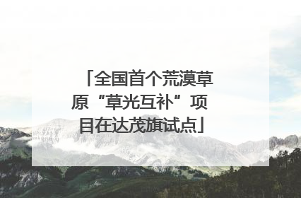 全国首个荒漠草原“草光互补”项目在达茂旗试点