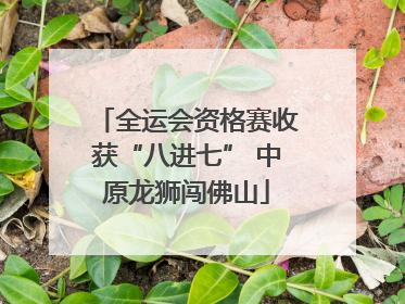 全运会资格赛收获“八进七” 中原龙狮闯佛山