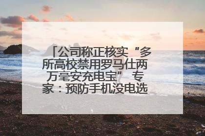 公司称正核实“多所高校禁用罗马仕两万毫安充电宝” 专家：预防手机没电选中等体积产品即可