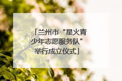 兰州市“星火青少年志愿服务队”举行成立仪式