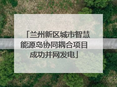 兰州新区城市智慧能源岛协同耦合项目成功并网发电
