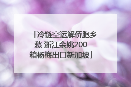 冷链空运解侨胞乡愁 浙江余姚200箱杨梅出口新加坡