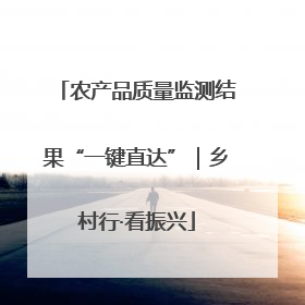 农产品质量监测结果“一键直达”｜乡村行·看振兴