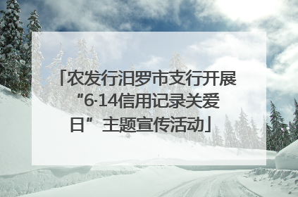 农发行汨罗市支行开展“6·14信用记录关爱日”主题宣传活动