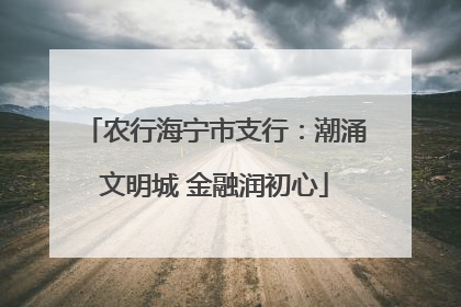 农行海宁市支行：潮涌文明城 金融润初心