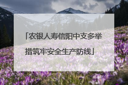农银人寿信阳中支多举措筑牢安全生产防线