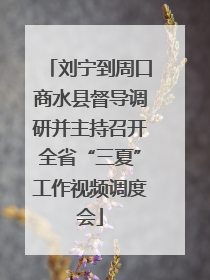 刘宁到周口商水县督导调研并主持召开全省“三夏”工作视频调度会