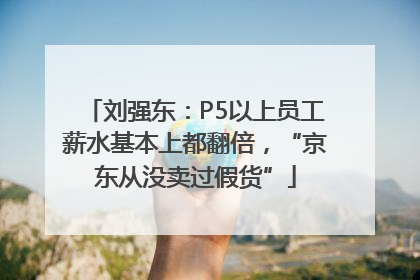 刘强东：P5以上员工薪水基本上都翻倍，“京东从没卖过假货”