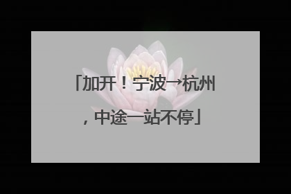 加开！宁波→杭州，中途一站不停