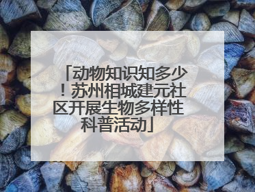动物知识知多少！苏州相城建元社区开展生物多样性科普活动