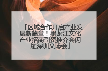 区域合作开启产业发展新篇章！黑龙江文化产业招商引资推介会闪耀深圳文博会