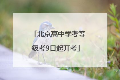 北京高中学考等级考9日起开考