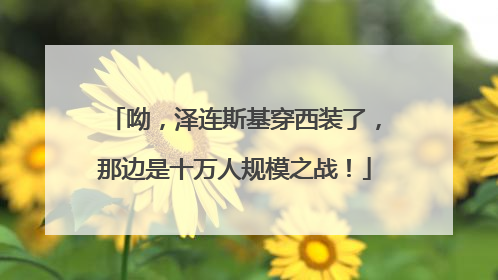 呦，泽连斯基穿西装了，那边是十万人规模之战！