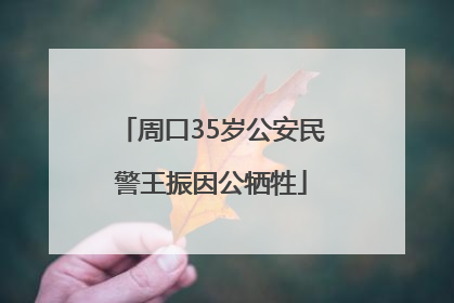 周口35岁公安民警王振因公牺牲