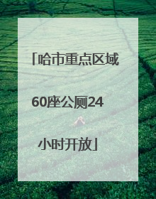 哈市重点区域60座公厕24小时开放