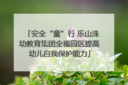 安全“童”行 乐山洙幼教育集团全福园区提高幼儿自我保护能力