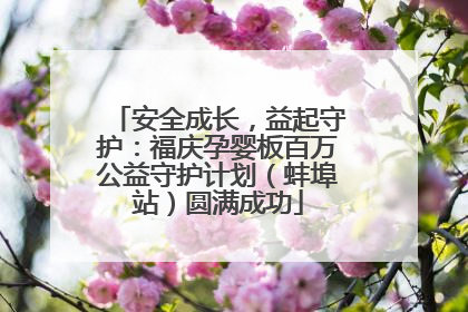 安全成长，益起守护：福庆孕婴板百万公益守护计划（蚌埠站）圆满成功