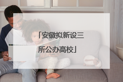 安徽拟新设三所公办高校