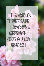 宝鸡陈仓千河司法所：暖心帮扶点亮新生 多方合力助燃希望
