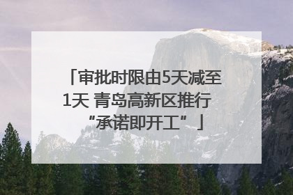 审批时限由5天减至1天 青岛高新区推行“承诺即开工”