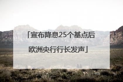 宣布降息25个基点后 欧洲央行行长发声