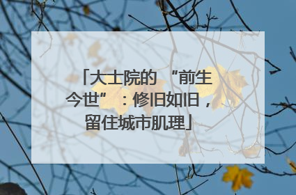 大士院的 “前生今世”：修旧如旧，留住城市肌理