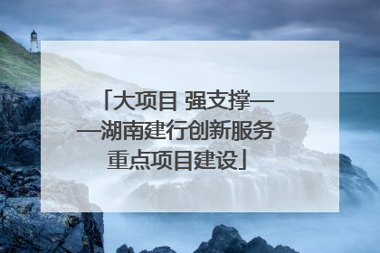 大项目 强支撑——湖南建行创新服务重点项目建设