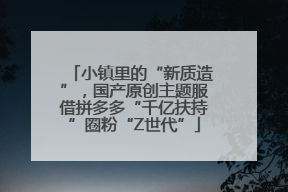 小镇里的“新质造”，国产原创主题服借拼多多“千亿扶持”圈粉“Z世代”