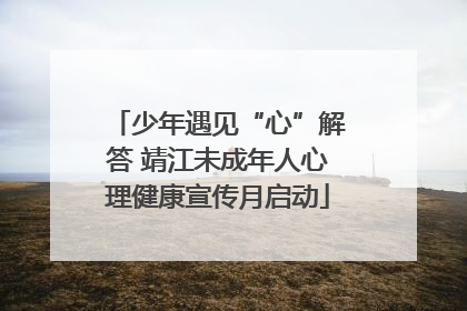 少年遇见“心”解答 靖江未成年人心理健康宣传月启动