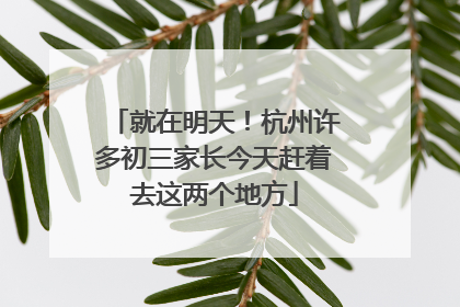 就在明天！杭州许多初三家长今天赶着去这两个地方