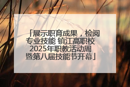 展示职育成果，检阅专业技能 镇江高职校2025年职教活动周暨第八届技能节开幕