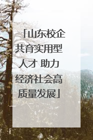 山东校企共育实用型人才 助力经济社会高质量发展