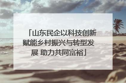 山东民企以科技创新赋能乡村振兴与转型发展 助力共同富裕
