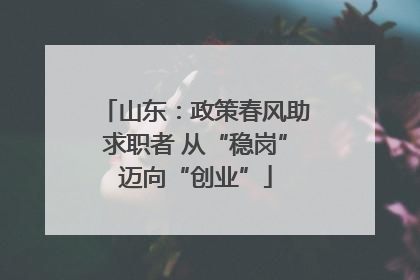 山东：政策春风助求职者 从“稳岗”迈向“创业”