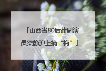 山西省80后蒲剧演员梁静沪上摘“梅”
