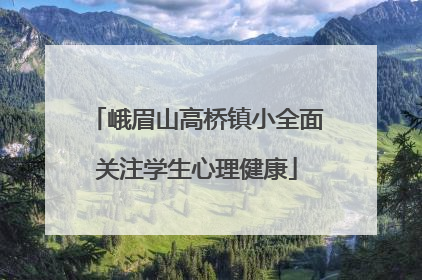 峨眉山高桥镇小全面关注学生心理健康