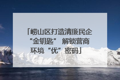 崂山区打造清廉民企“金钥匙” 解锁营商环境“优”密码