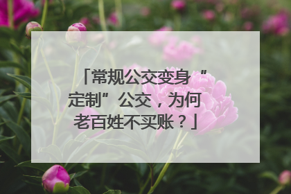 常规公交变身“定制”公交，为何老百姓不买账？