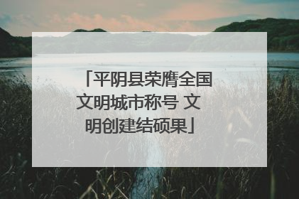 平阴县荣膺全国文明城市称号 文明创建结硕果
